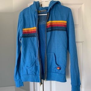 Aviator nation size small blue rainbow zip up